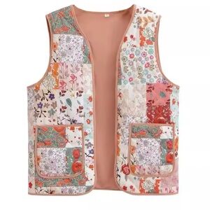 Floral quilted Multicolor vest
